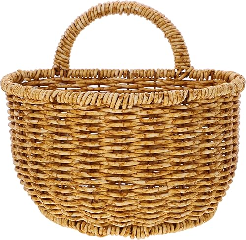 Miniatura 1 de DOITOOL Cesta de almacenamiento tejida Cesta de almacenamiento de ratán Cesta tejida Cestas colgantes para plantas Cesta de almacenamiento de pared