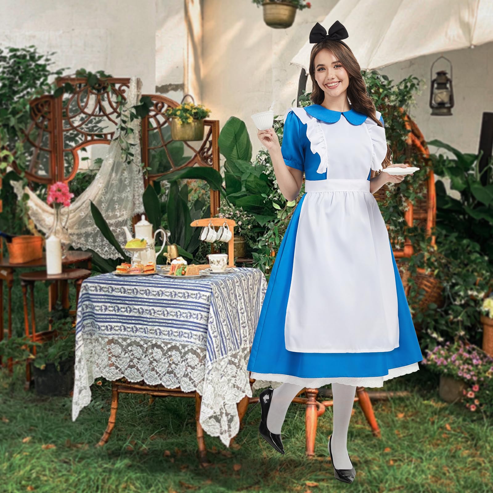 Damen Langes Prinzessinnen Kleid Halloween Märchen Kostüm
