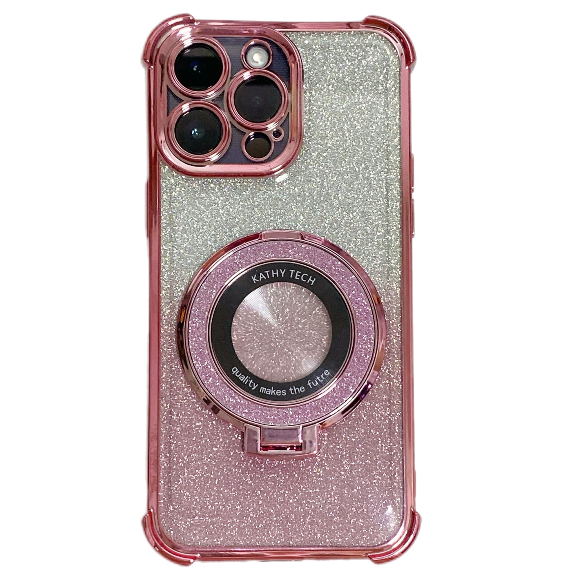 Compatible with iPhone 14 Pro Max Case for Ring Kickstand,[Military Grade Drop Protection] Four Corners Shockproof Bling Durable Slim Stand Case.