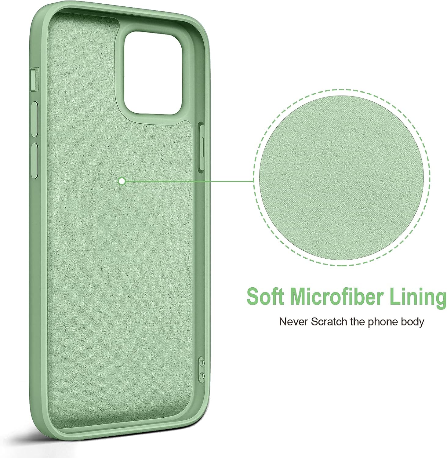Hython Case for iPhone 12 Case & iPhone 12 Pro Case with Ring Stand, 360° Rotatable Ring Holder Magnetic Kickstand, Shockproof Rubber Protective Phone Case Cover Inner Microfiber Lining, Matcha Green
