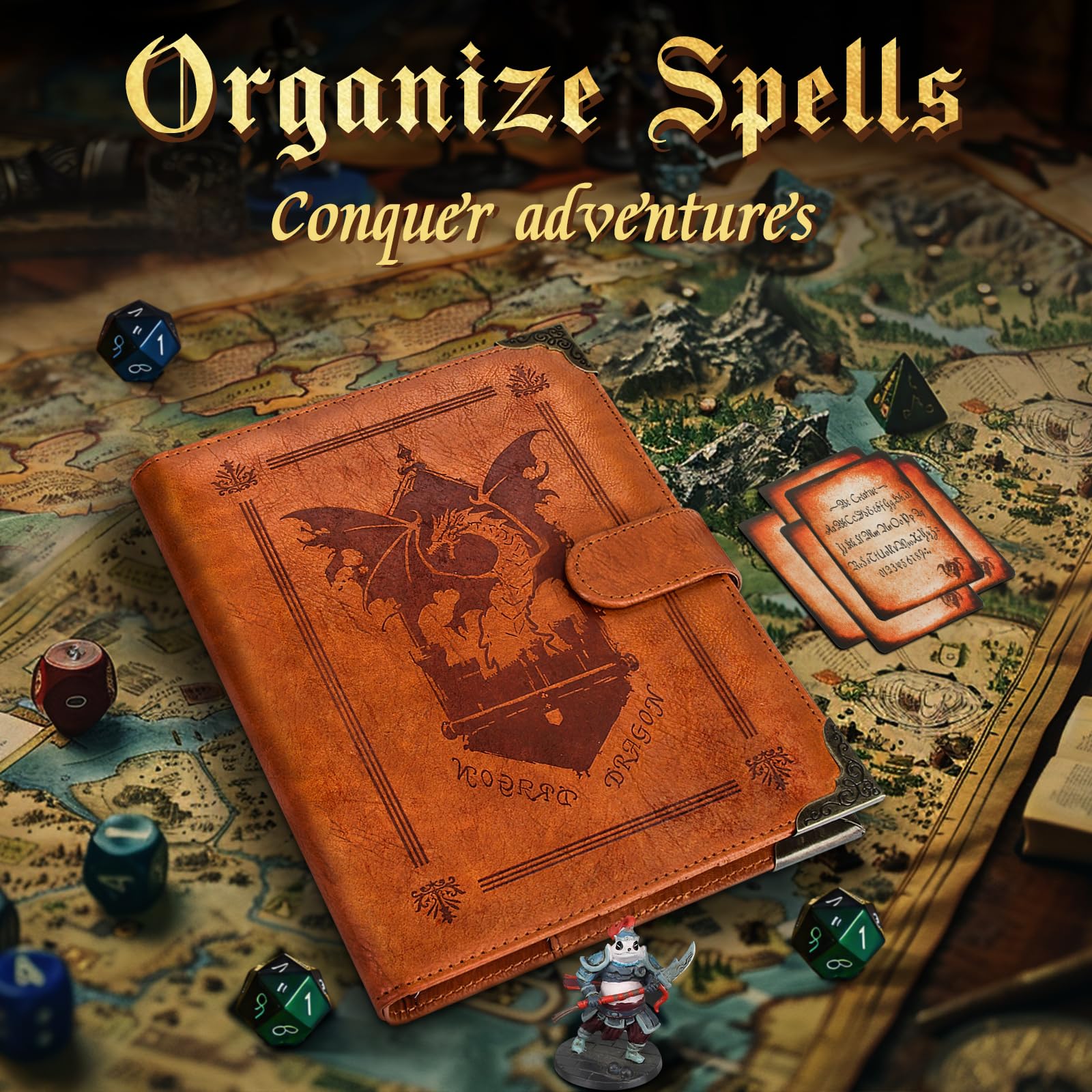 Portatarjetas de hechizo para DnD/RPG, libro de hechizos de bolsillo, Foliant of Recollection TTRPG, accesorio de juego para principiantes y maestros, con 40