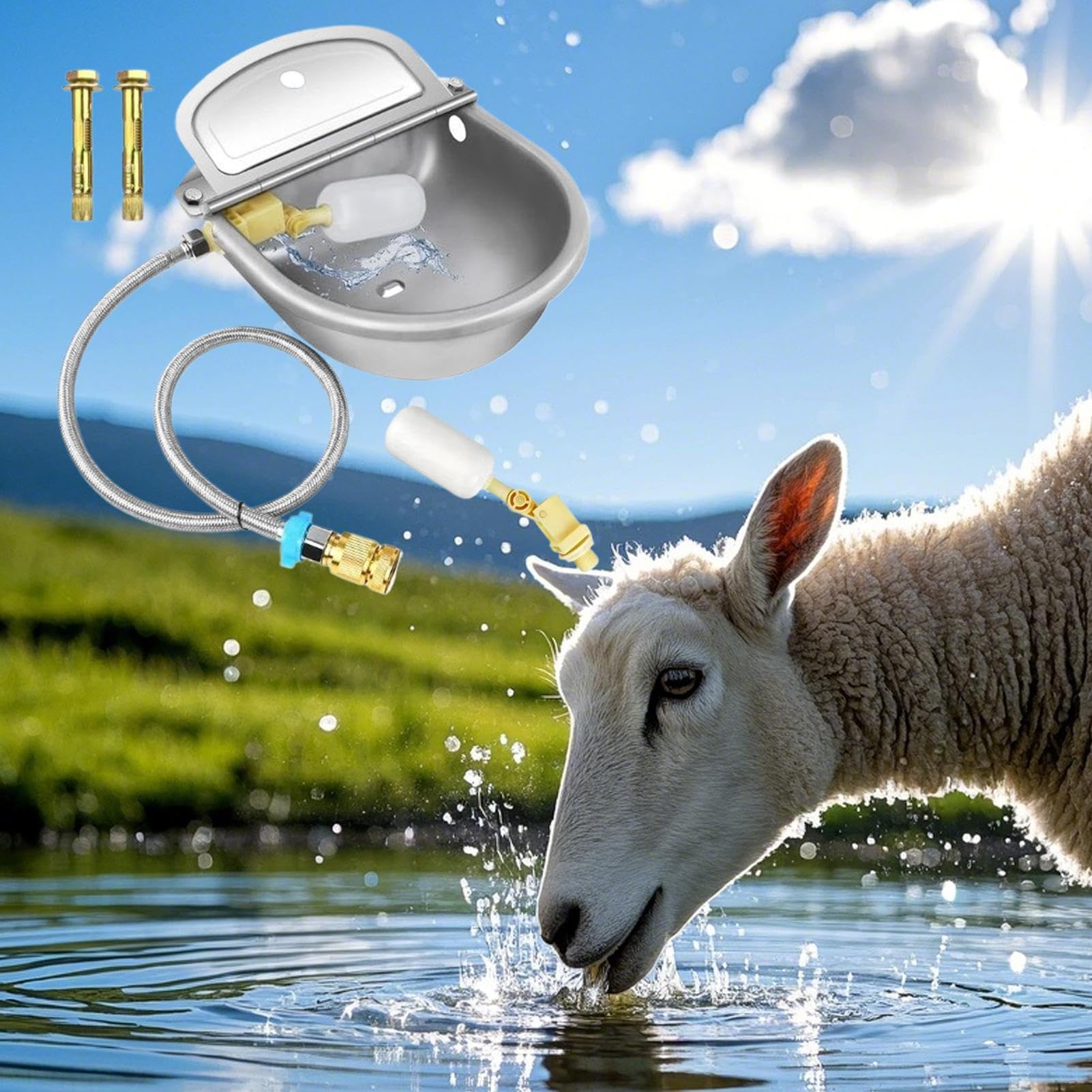 Abbeveratoio Automatico Per Bovini Ciotole Dispensatrici In Acciaio | Distributore Acqua Per Cani Capre Mucche Bestiame