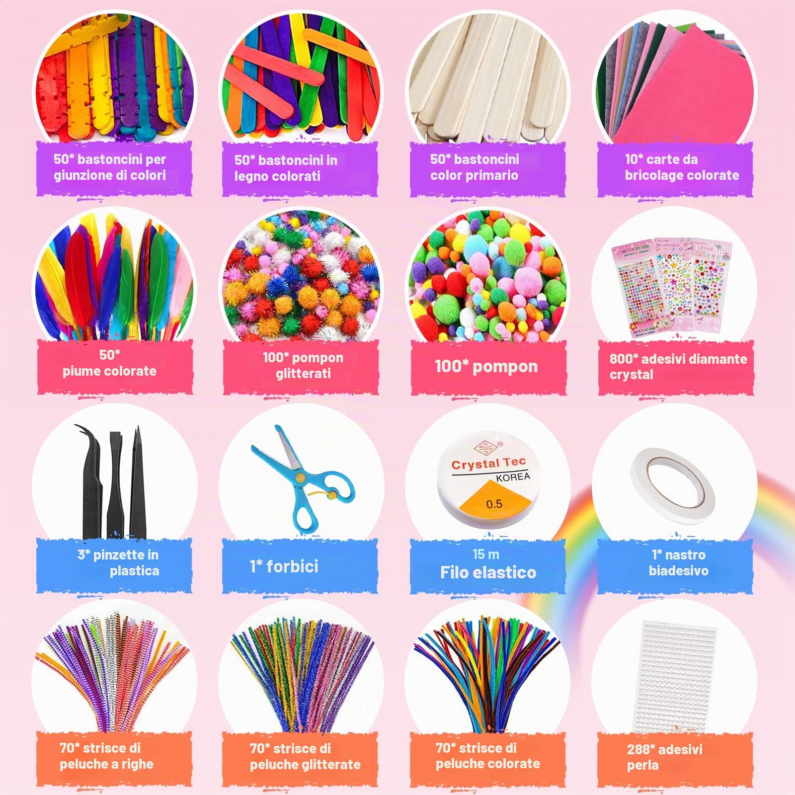JOYBOY Lavoretti Creativi per bambini Kit Artigianali Perline e Scatola di Immagazzinaggio Giocattoli educativi Regalo