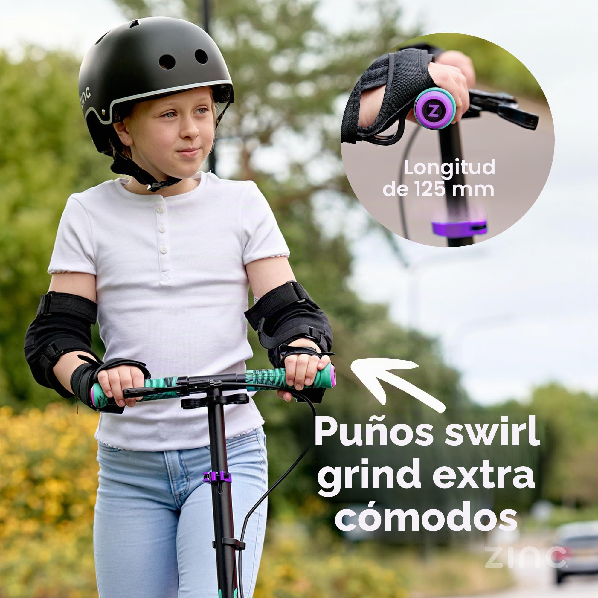 Zinc Kids Scooter – Big Wheel Kick Scooter for Ages 6+, Foldable 2-Wheel Scooter with 200mm Wheels, Lightweight, Height Adjustable, Rear Footbrake, Supports up to 100kg