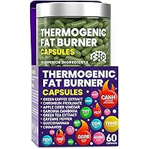 Thermogenic Fat Burner Capsules - Weight Loss Pills for Women &amp; Men, Appetite Suppressant, Metabolism Booster - Green Tea, Coffee Extract, Garcinia Cambogia - Diet Pills for Weight Loss - 60 Capsules