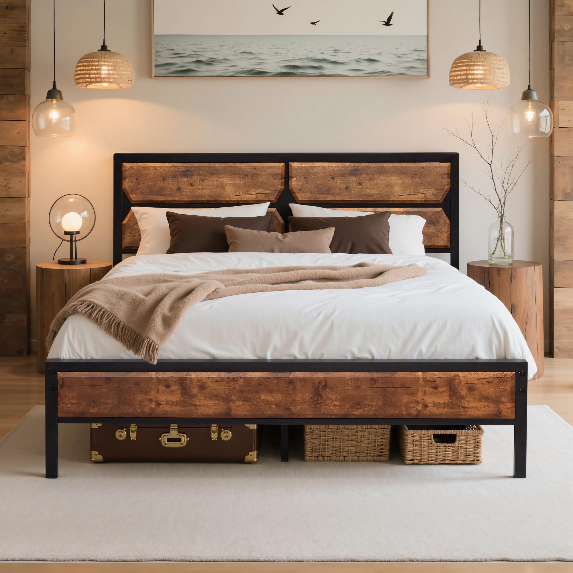 Letto In Metallo Per Ragazzi, Letto Matrimoniale 140 X 200 Cm Con Testiera Contenitore E Rete A Doghe In Metallo 88943070