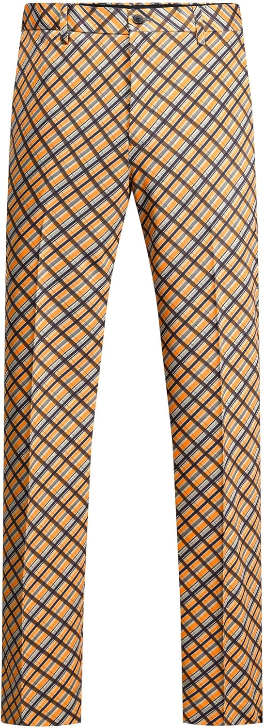 Cloudstyle Mens 3 Piece Slim fit Checked Suit Blue/Black Single Breasted Vintage Suits - Image 4