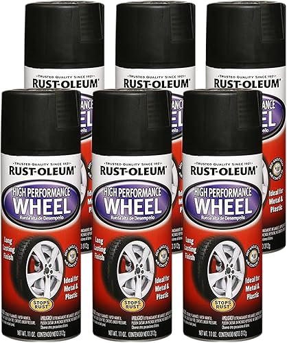 Vista 12 de Rust-Oleum 248927-6PK Pintura en aerosol para ruedas de alto rendimiento, 11 onzas, acero, paquete de 6