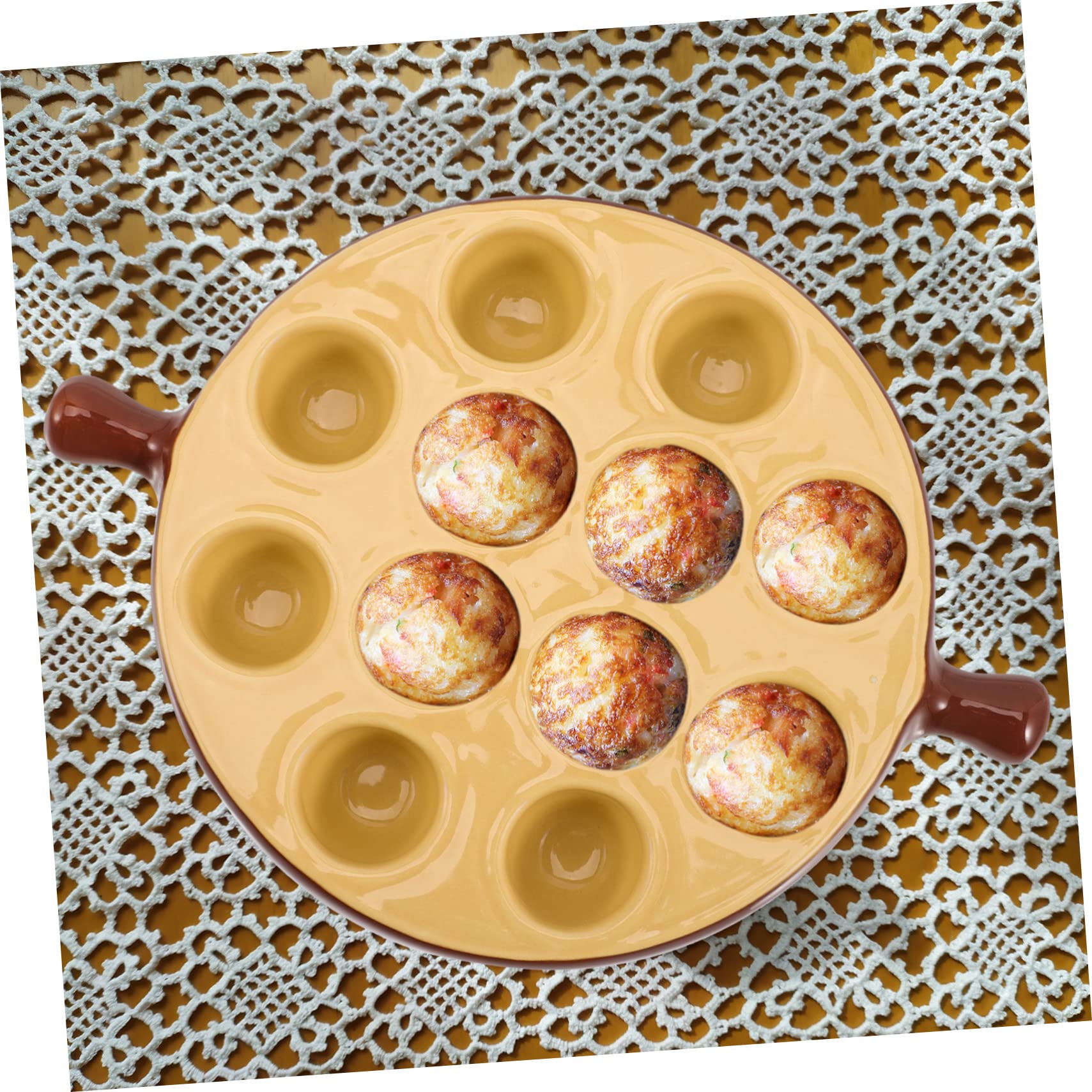 Garneck Piatto per Lumache Scomparti in Ceramica Fondo Resistente per Cottura Uniforme per Ristorante e Cucina Domestica