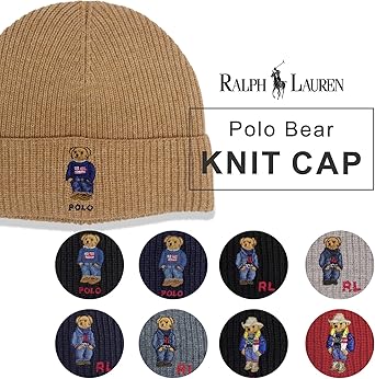 POLO ベア リブニット ビーニー 茶色 Polo ベア リブニット ビーニー MAPOHGS0J422391