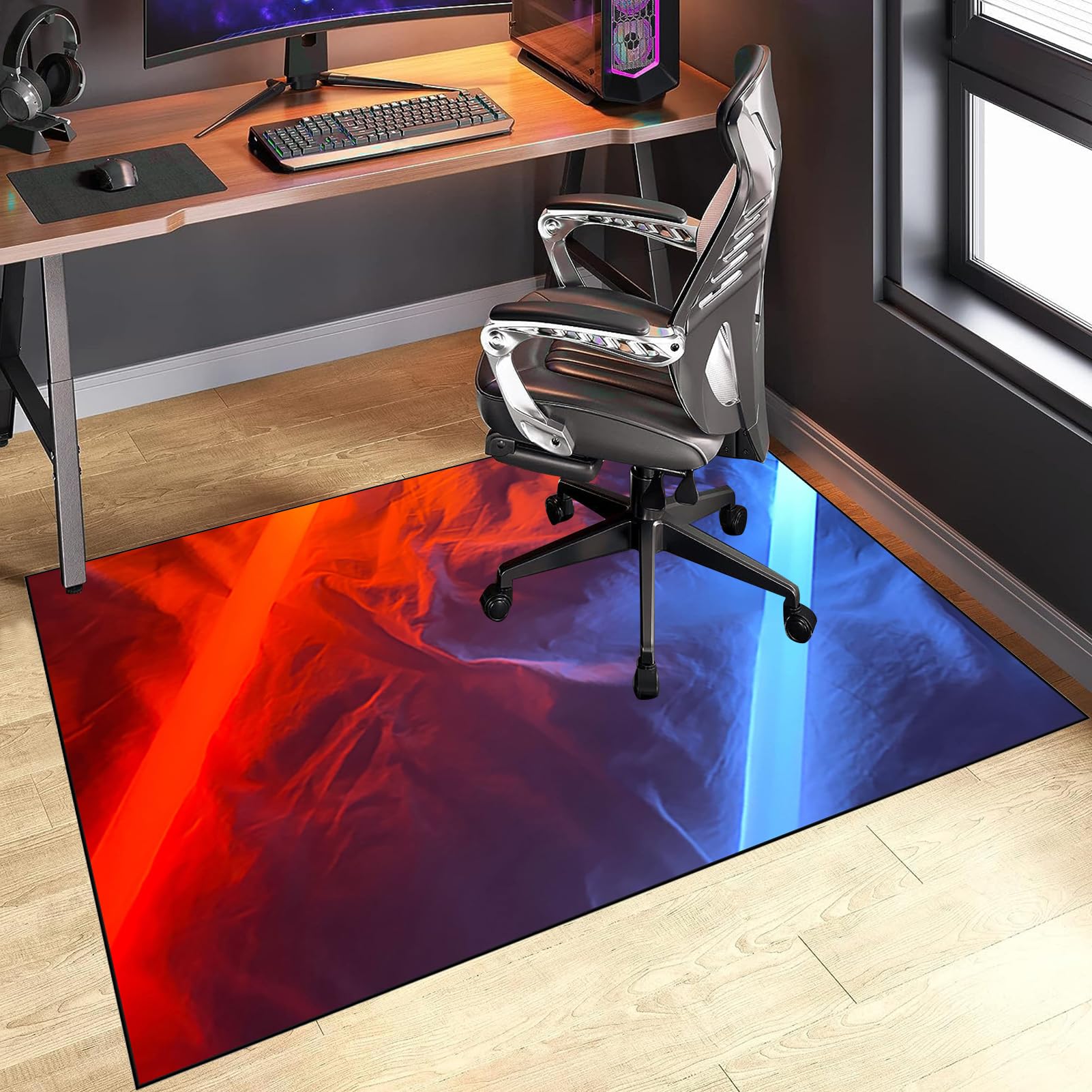 Tapis de chaise de bureau haut de gamme pour chaise de bureau à poils courts et sans poils, grand tapis de chaise de bureau pour une glisse facile, tapis de protection de sol pour ordinateur de jeu,