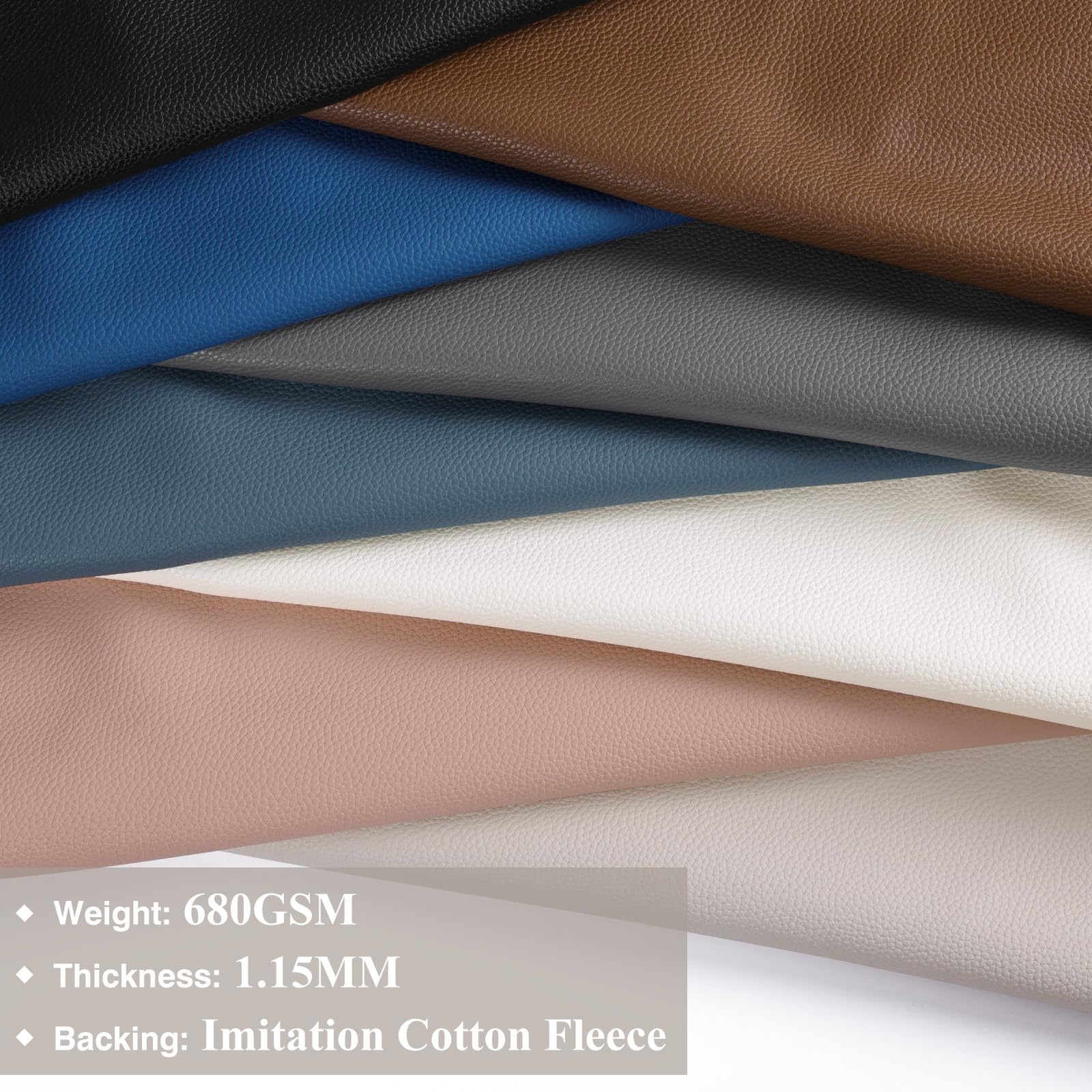 The Yard - Tessuto spesso in finta pelle, larghezza 139,7 cm, larghezza 1,15 mm, spessore 1,15 mm, in morbida pelle sintetica, per tappezzeria, divani, borse, sedie, artigianato fai da te, 4,6 m