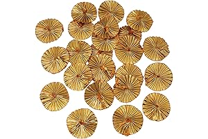 100 Gold-Colored Gota Flowers, Each Measuring 3 CM