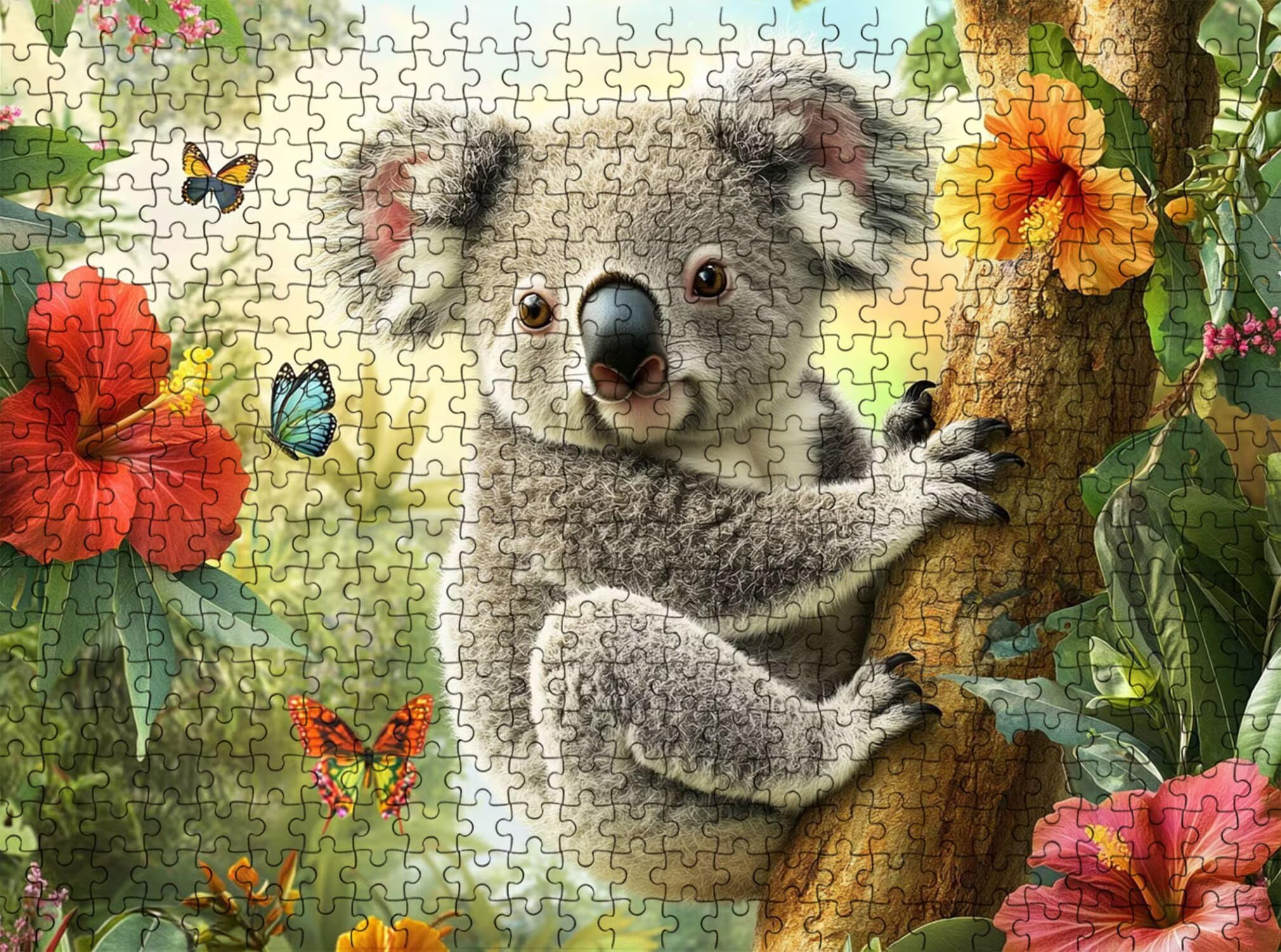 koala Albero Puzzle 1500 Pezzi per Adulti, Puzzle in Legno - Collezione Classica con Poster Incluso - Sfida di Concentrazione e Passatempo Antistress, Gioco Educativo per Famiglia, 87 x 57 cm f0-556