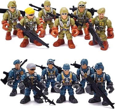 Special Force Military Action Figures with Weapons Army Men Figurines Realistic SWAT Toy Soldiers for Kids