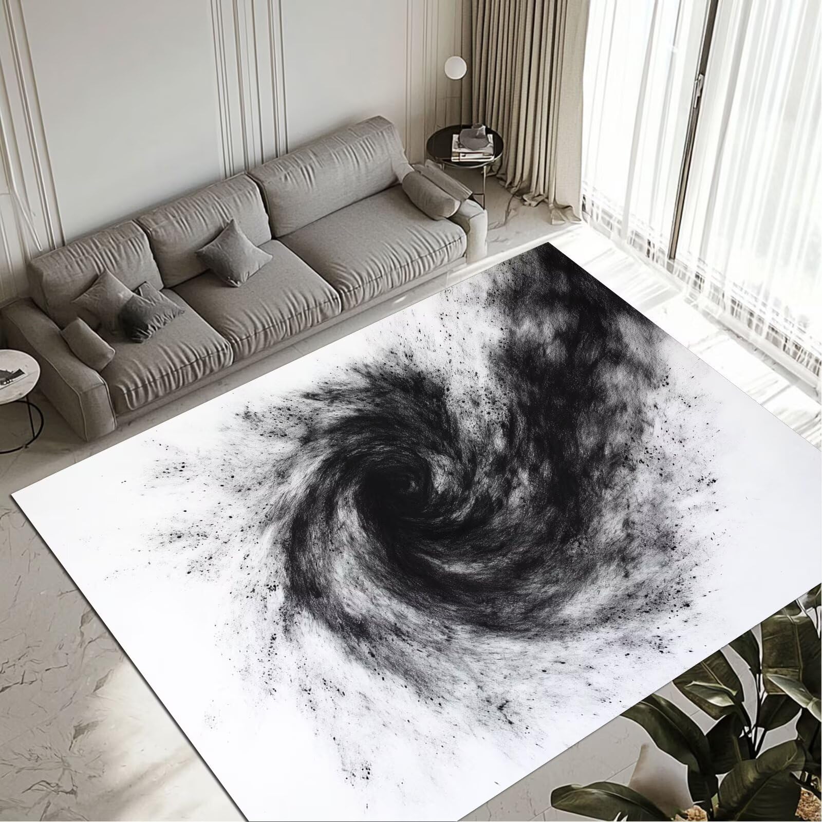 Tapis de salon swirling 140x200cm lavable et antidérapant pour chambre adulte