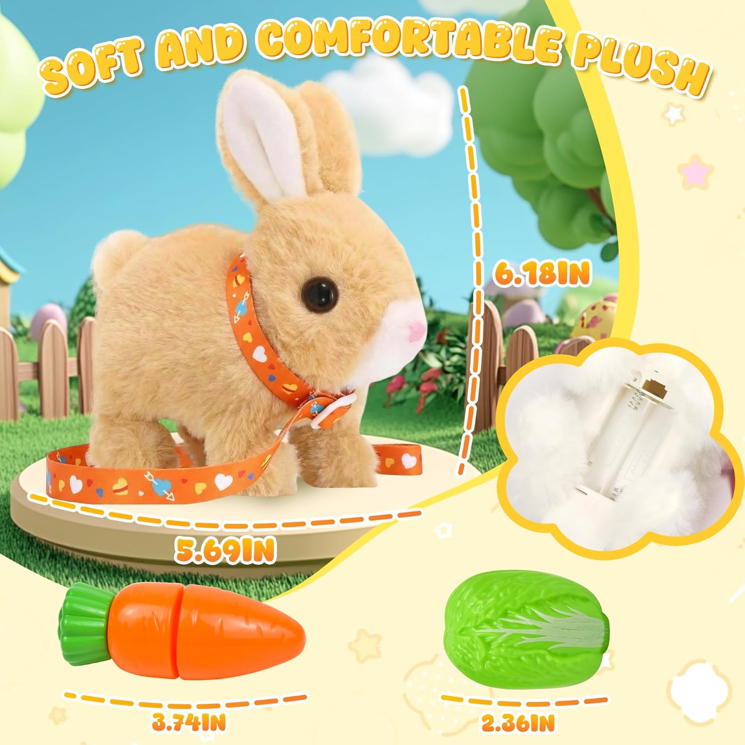 Easter Robot Bunny Pal- Bunby My Realistic Bunny Toy, Hopping Bunny with Sounds, Jumping, Twitching and Shaking Ears, Interactive Plush Bunny for Kids, Birthday Gift for Toddler (Brown)