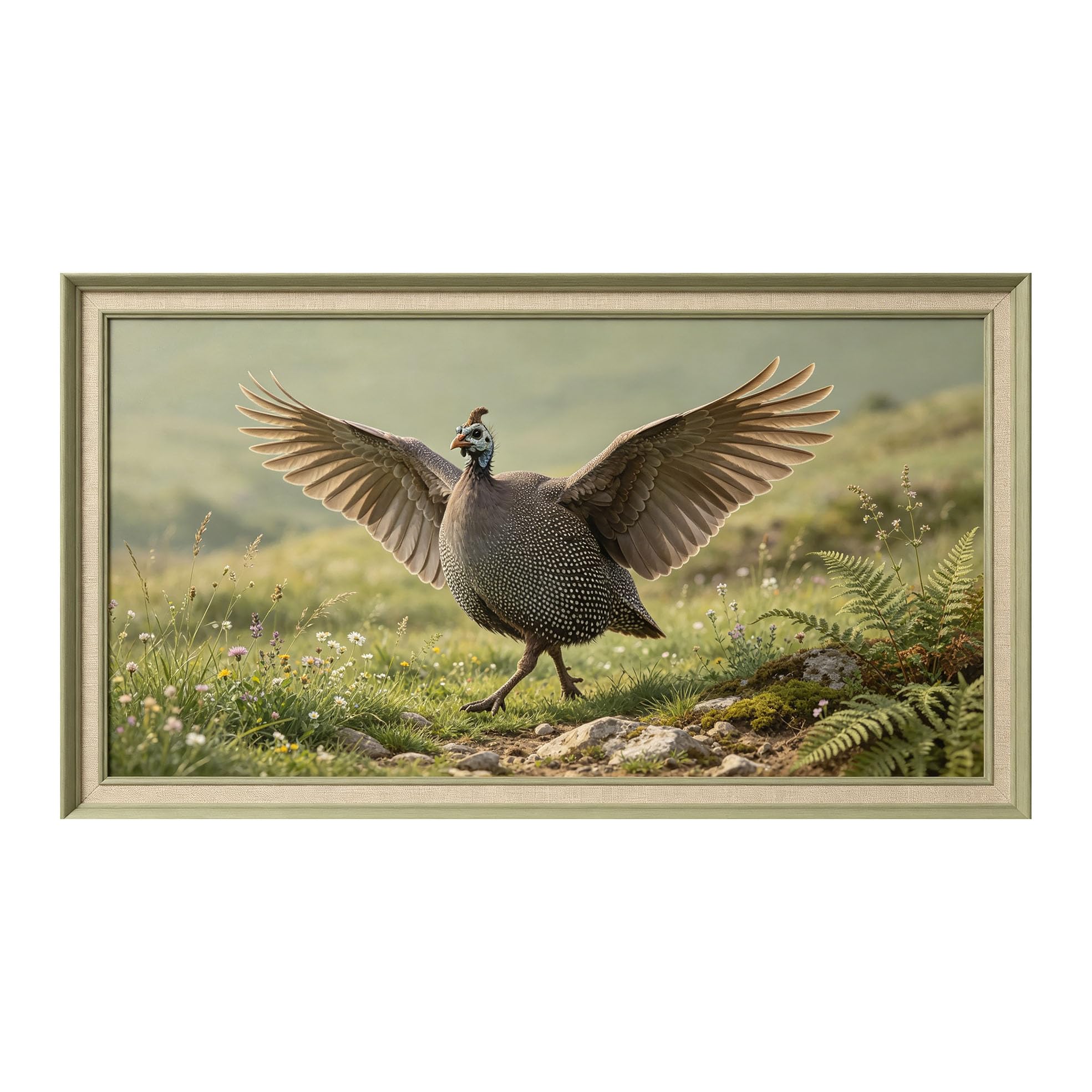 Murasolite 3D 3D Framed Wall Art 50cm×90cm Forest Meadow Bird Wildlife Realistic Style SelfAdhesive Fabric Mural Wall Decor, Peel and Stick No Damage to Wall for Bedroom Living Room