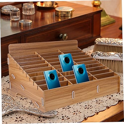 Miniatura 2 de KICHOUSE Caja de almacenamiento para teléfono móvil, contenedor para teléfono celular, soporte para teléfono celular, organizador de madera para