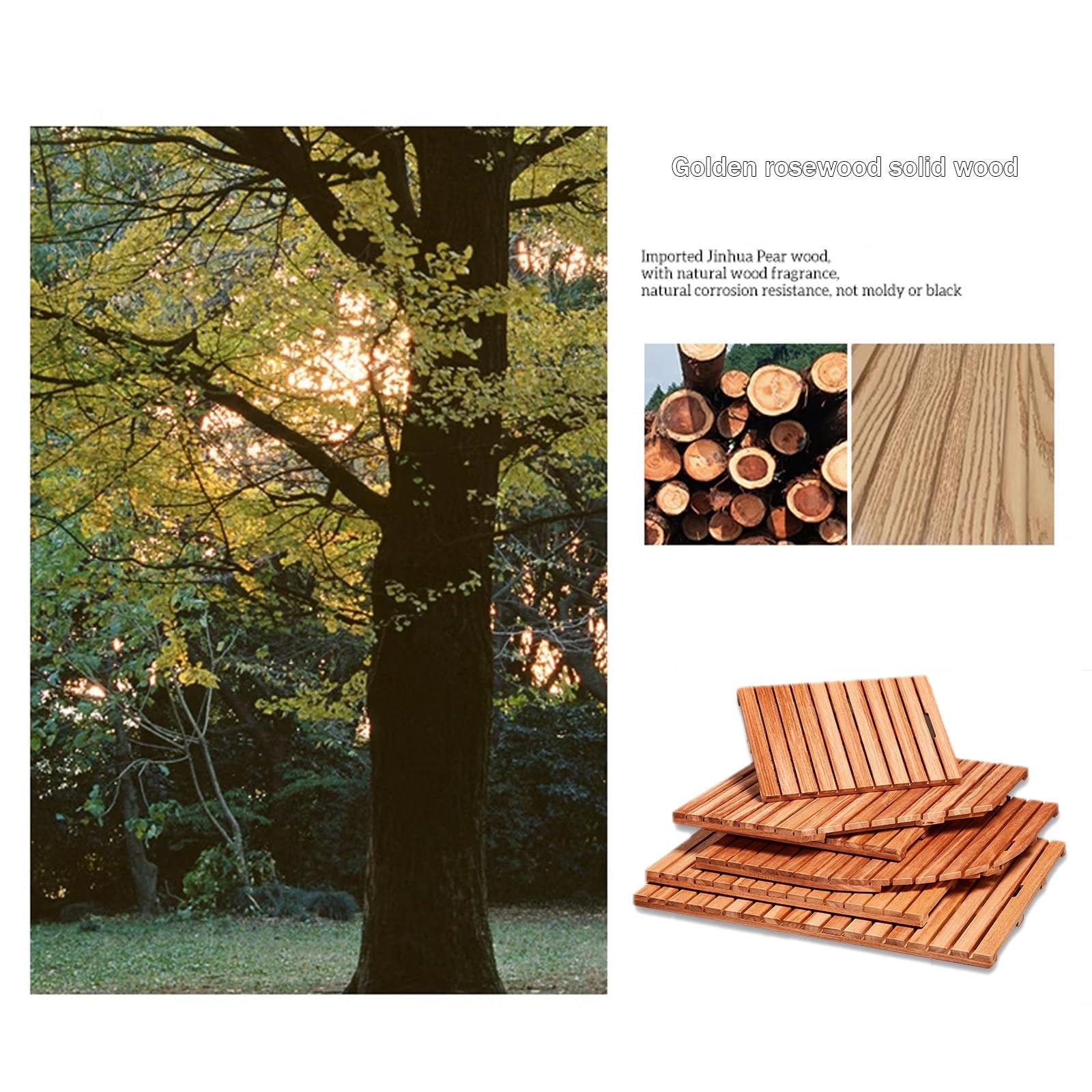 QWEASDF Pedana Doccia Legno，pedana Legno Doccia，Tappetino Doccia in bambù ，Pedana bambù, Tappetino Antiscivolo da Doccia, Vasca e Sauna, Interno, Esterno, Naturale(W70xL80cm/W28xL31in)
