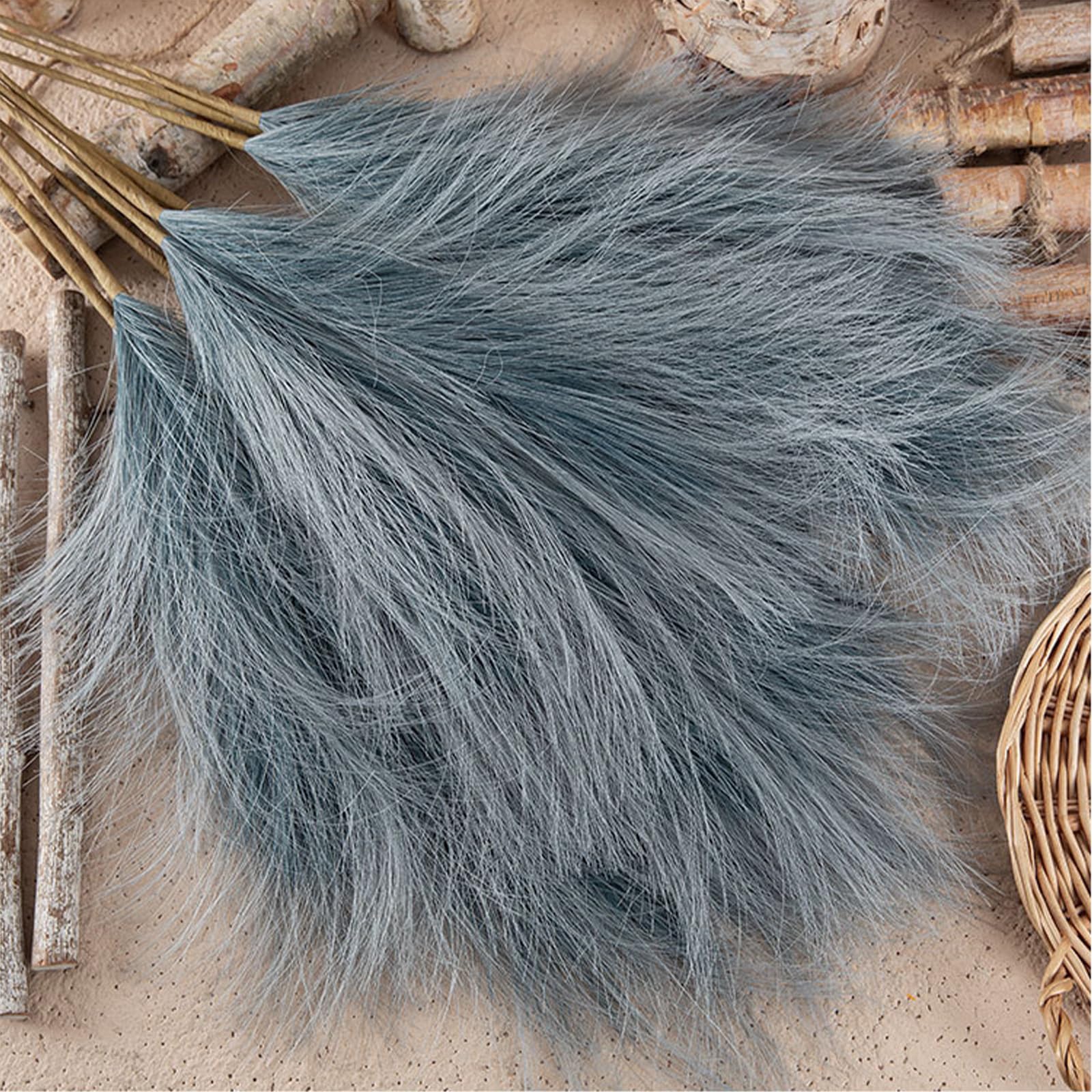 10 Piezas de Decoración de Hierba de Pampa Sintética de 29,5 Pulgadas, Tallos de Hierba de Caña Esponjosa Artificial, Ramo de Hierba de Pampa Seca Alta para Florero de Piso,(Azul Oscuro)