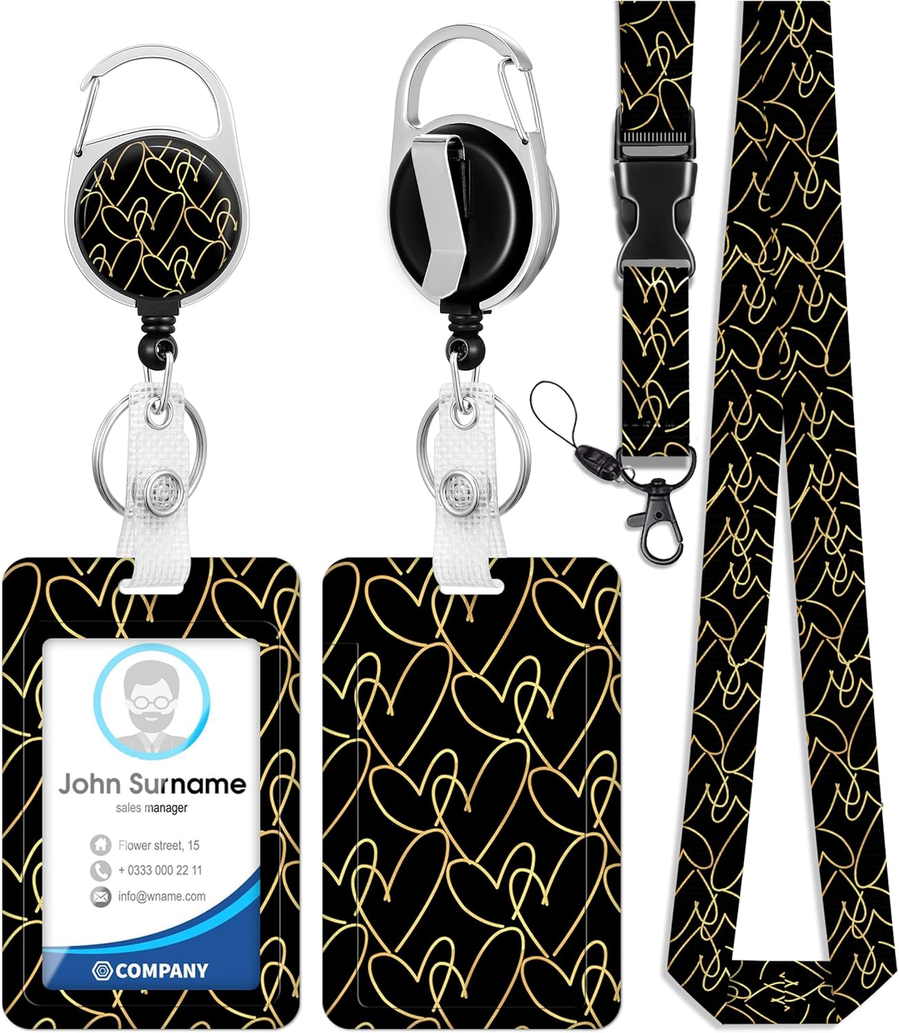 Plifal ID Badge Holder with Lanyard and Retractable Badge