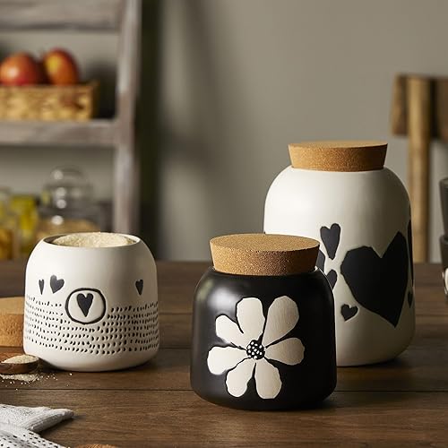 Miniatura 6 de DEMDACO Bote de gres negro de 3,5 x 4,5 pulgadas, diseño de corcho con tapa de corcho