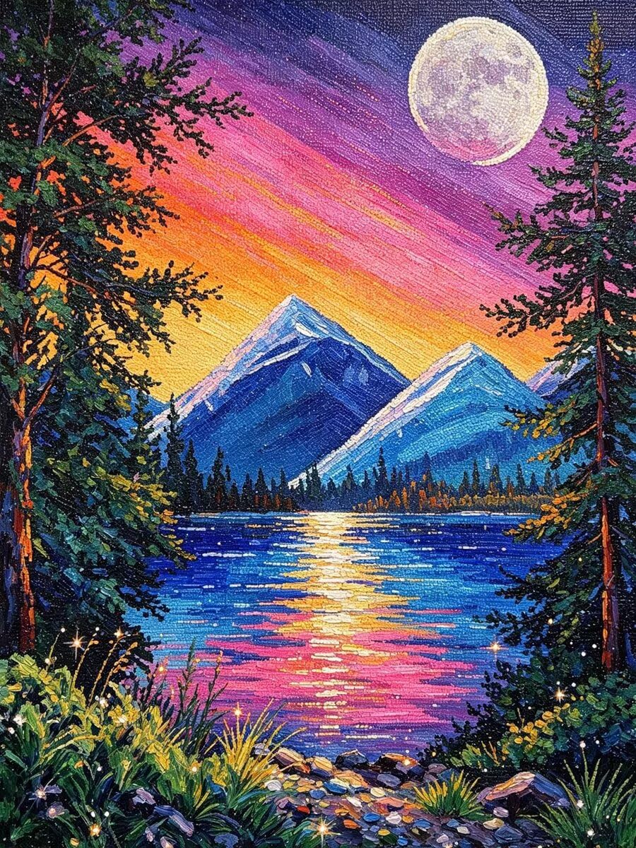 5D Paysage Diamond Painting Adulte Ronde Diamond Peinture 60x80cm-1428
