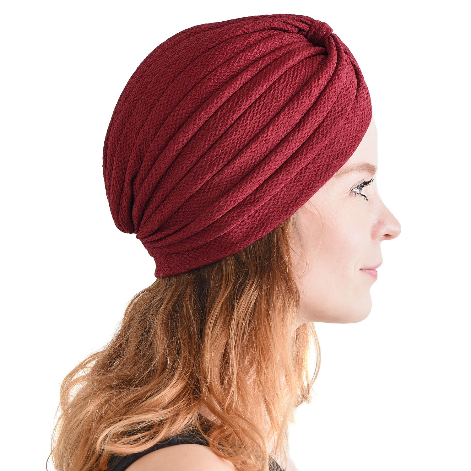 CHARM Fortune Teller Fashion Turban for Women - Arabian Boho Twist Wrap Turban, Texture Festival Hats, Indian Costume Boho