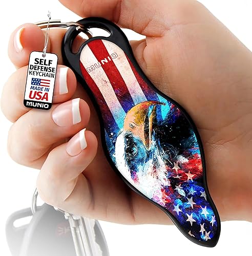 Miniatura 16 de MUNIO Llavero Kubotan de defensa personal, de diseñador, con libro electrónico Patriota Urbano,Bandera de Betsy Ross,Gadsden Flag,rosado, (Molon