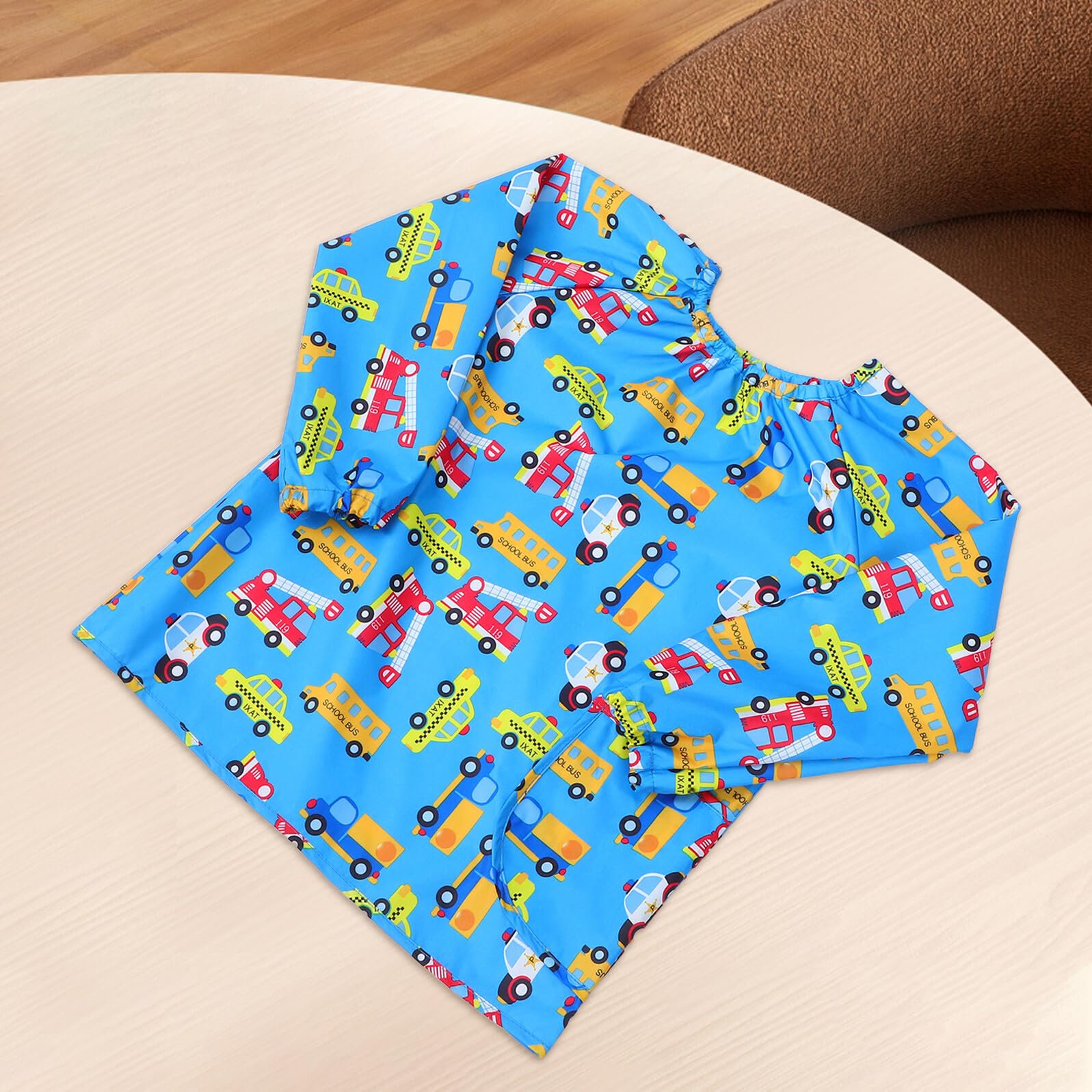 KESYOO Tablier de peinture pour blouse d'art bleu manches longues taille S Polyester résistant aux taches Vêtements de protection réutilisable pour dessin et travaux manuels