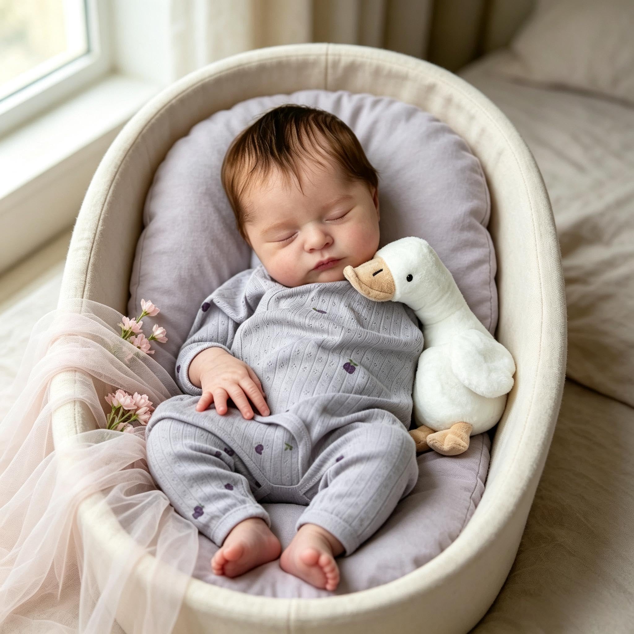 RXDOLL Reborn Baby Vollvinyl Lebensecht Mädchen 50 cm Reborn Baby Puppe Wie Echt, Realistische Babypuppe Mädchen Vollsilikon, Reborn Puppen Lebensechte Mit Zubehör