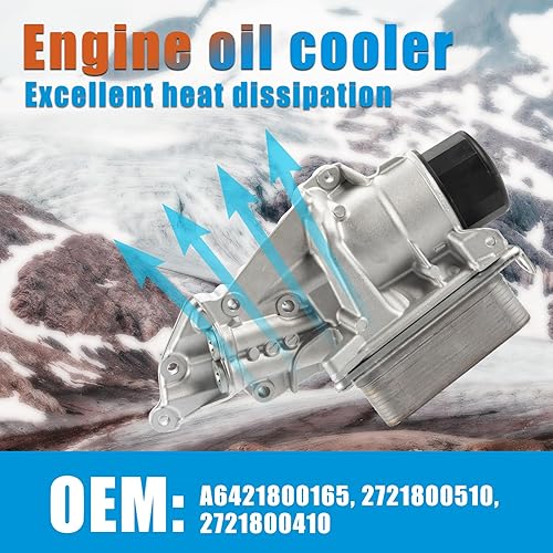 Miniatura 4 de Carcasa del filtro del enfriador de aceite del motor compatible con Mercedes Benz E350 E550 G550 GL450 GL550 GLK350 ML350 ML450 ML550 R350 S550