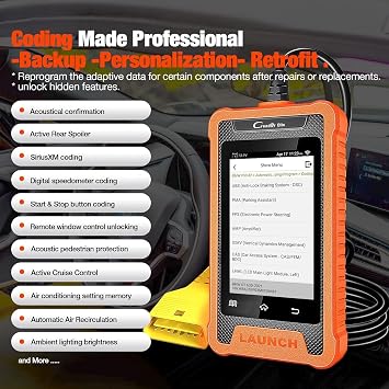 LAUNCH X431 Creader Elite for BMW OBD2 Full System Code Reader, 31+ Reset Function, Bi-Directional Car Diagnostic Tool for BMW/MINI/RR, ECU Coding, 2026 Version BAT OBDII Scanner Lifetime Update