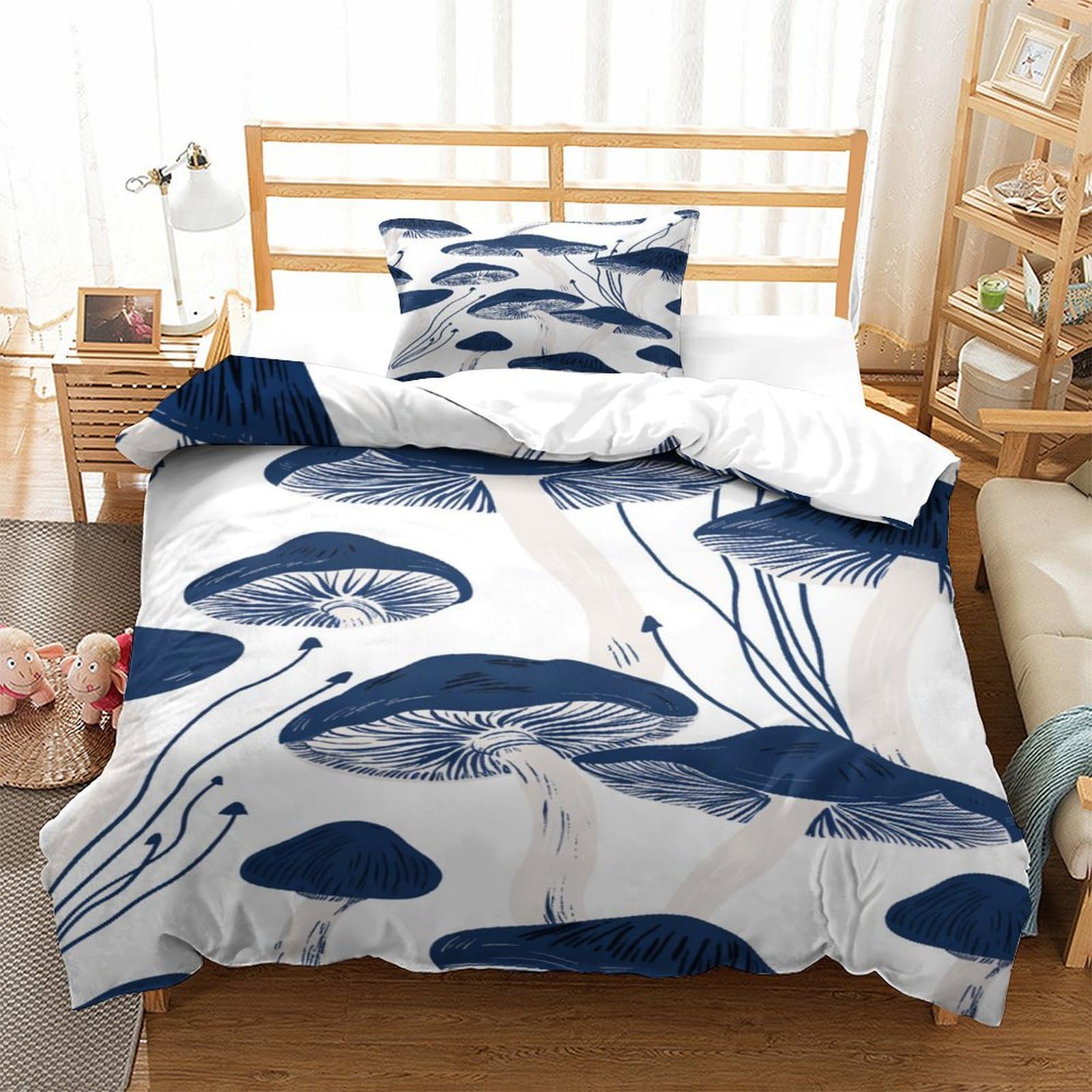 P1S9U7W5Y Modern Lotus 3D Printed Duvet Cover Set 3pcs Microfiber Botanical Bedding Set Single