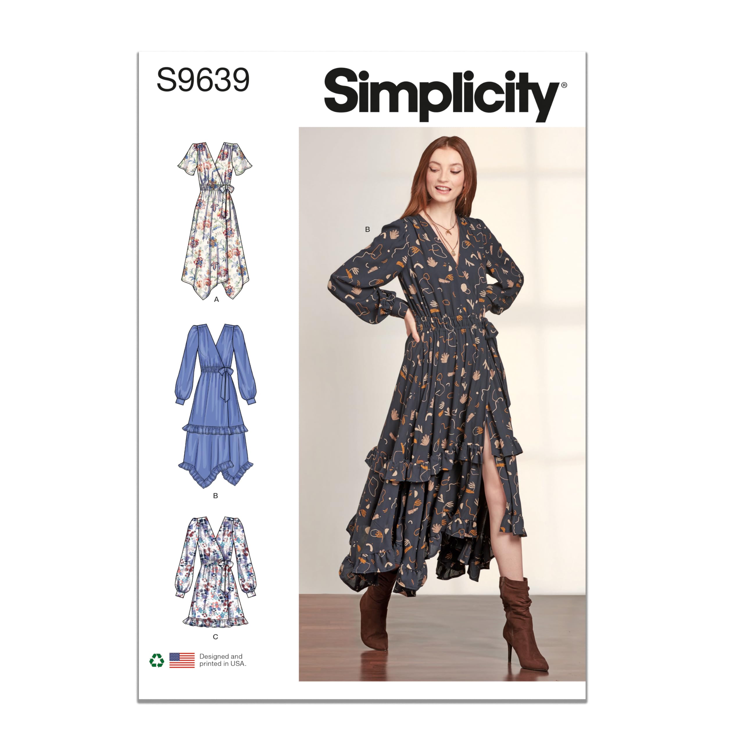Amazon.com: Simplicity Misses' Midi Wrap Dress Sewing