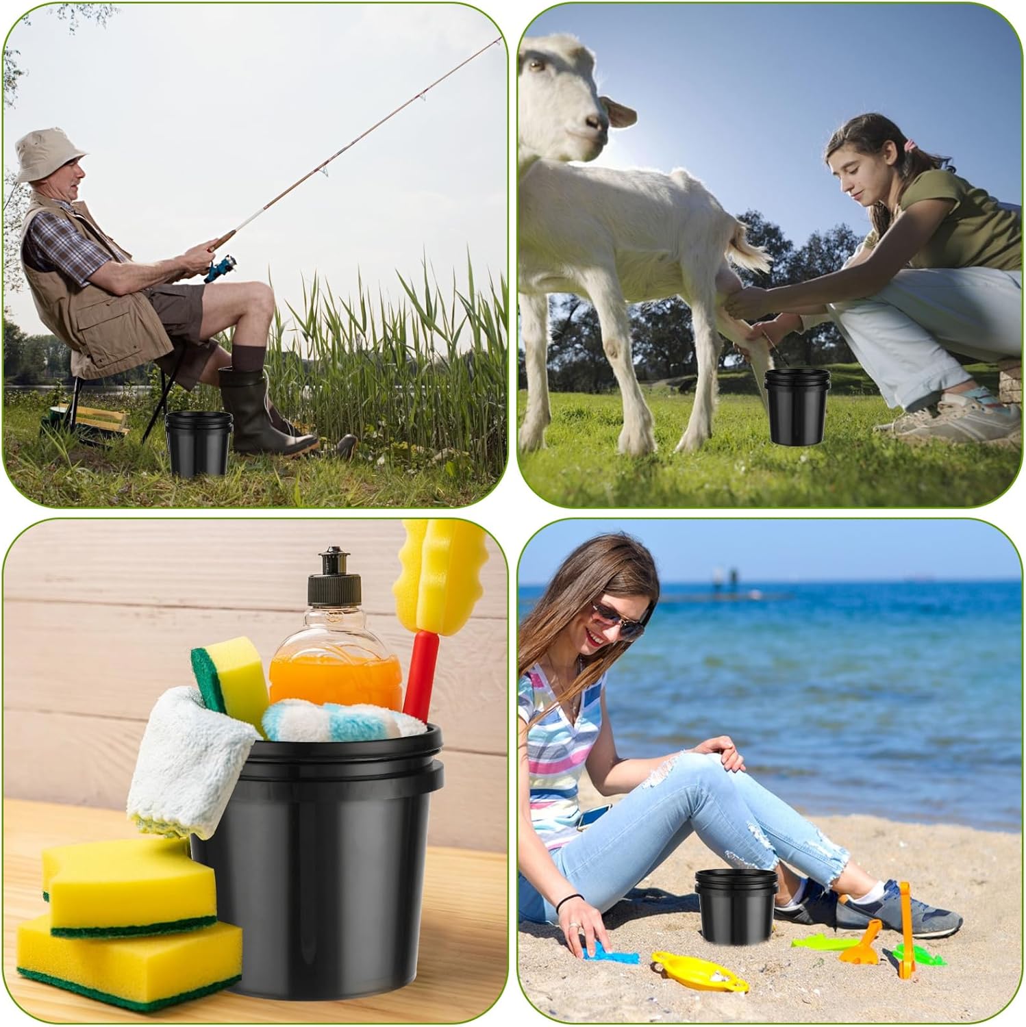 8 Pack Small Paint Bucket for Painting Touch Up Paint Containers with Lids 1 Quart Paint Cans 2 Pint Plastic Paint Storage Containers Empty Paint Cans Hand Held Paint Pail for Leftover Paint - Image 6