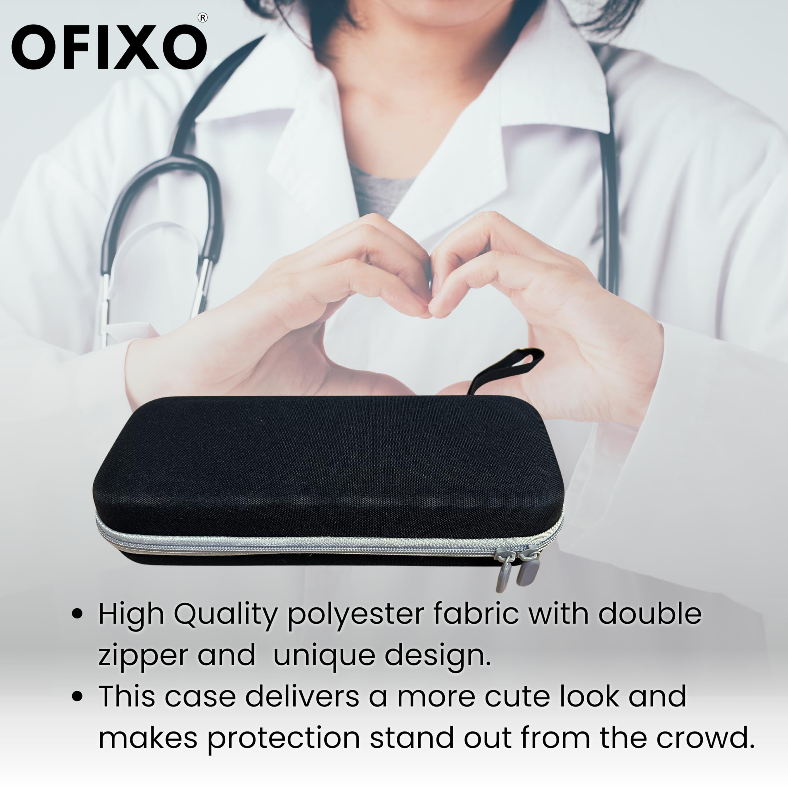 OFIXO Travel Carrying Classic Durable and Protective Stethoscope Case - Ideal for Doctors, Nurses and Medical Professionals & Cardiology, Master Cardiology, Electronic Models — Amazon image 5