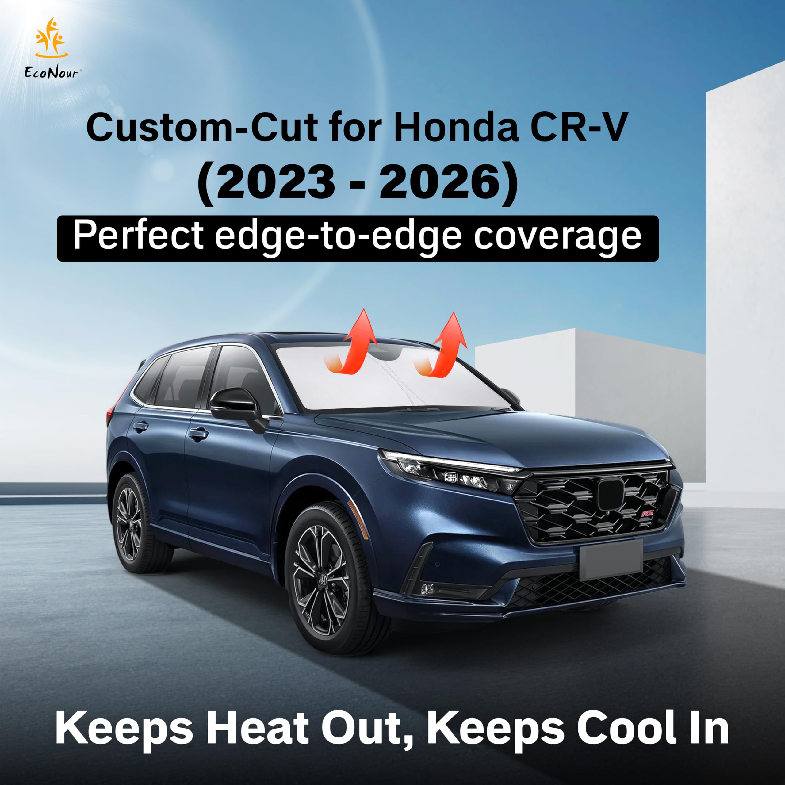 Condition photo showing New/Like New for econour windshield sunshade for honda crv 2023-2024 2025 2026 | sun visor for front windshield & window sun shade cover, uv heat blocker & protector, car accessories
