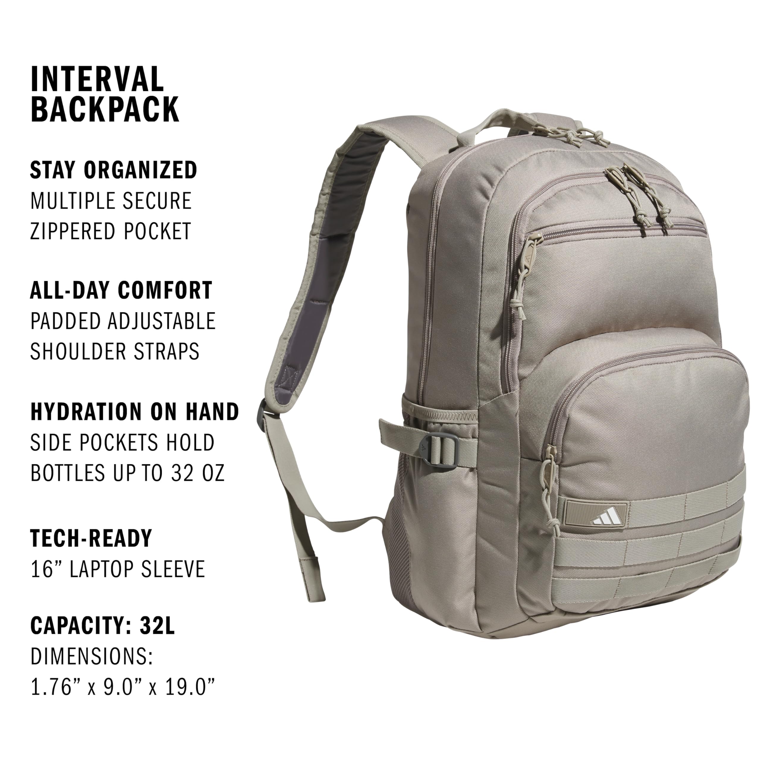 adidas Unisex-Plecak Interval dla dorosłych (32 l) Trwała sportowa torba na laptopa dla chłopców/dziewcząt plecak torba