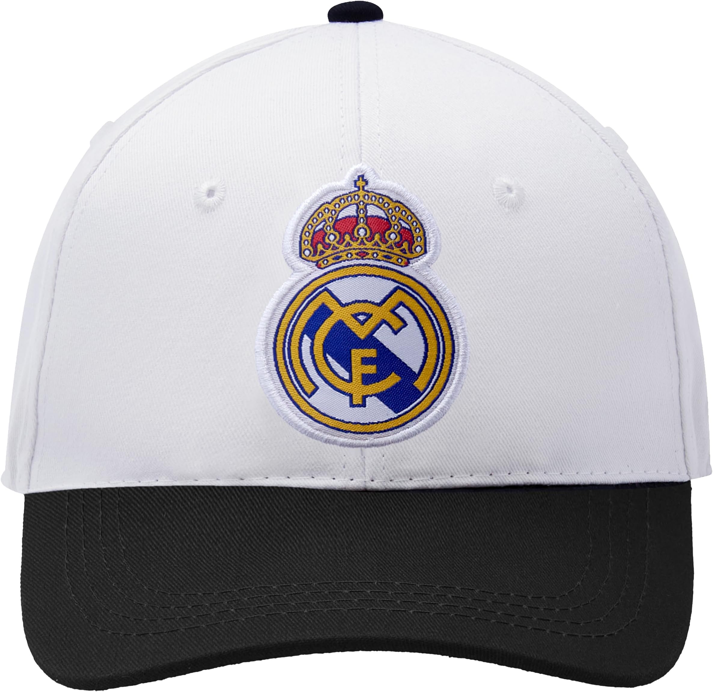 Officially Licensed Real Madrid Adjustable Dad Cap – White & Black Cotton Hat with Buckle for Men & Women