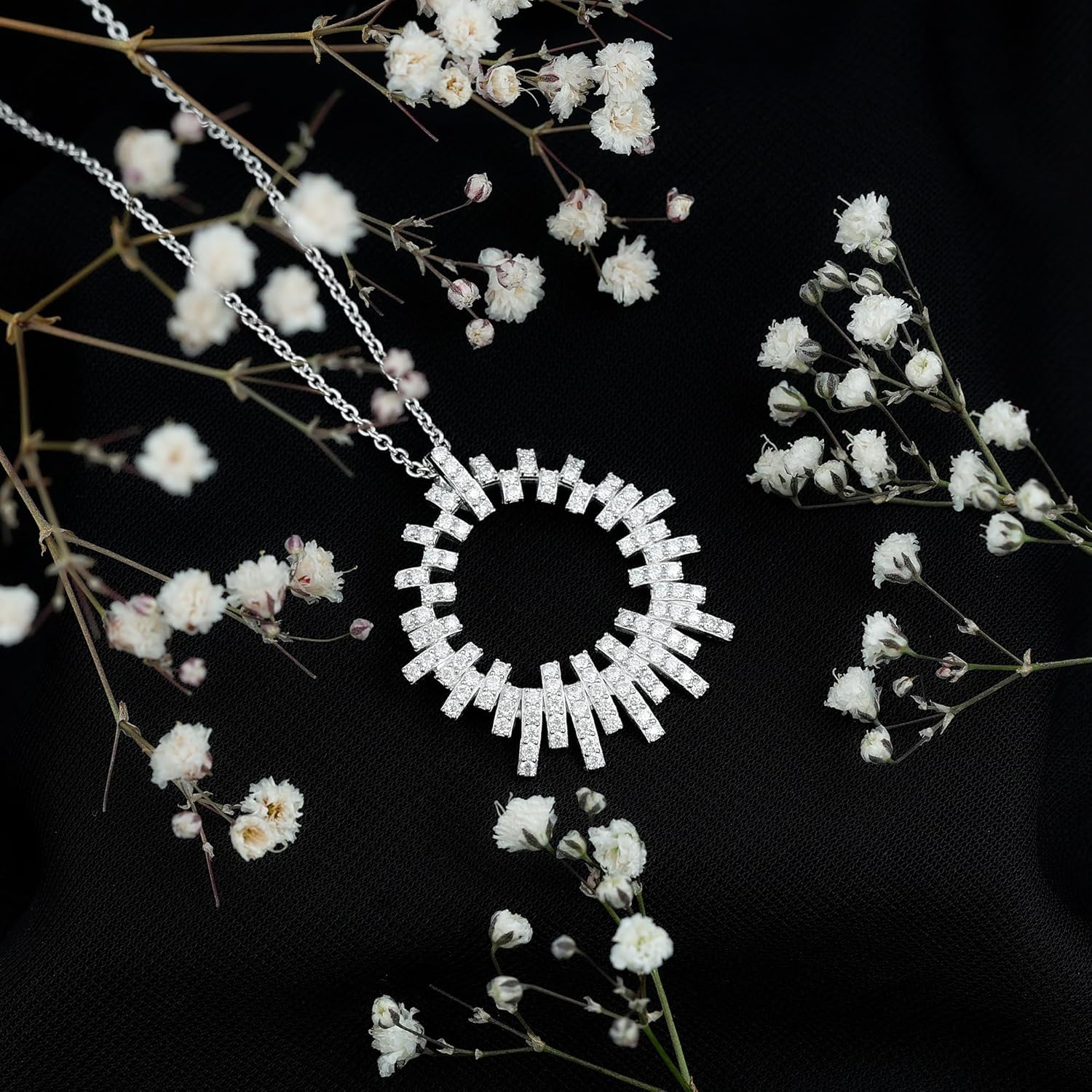 Certified 1.14 Carat Moissanite Statement Necklace With Silver Chain, D-Vs1 Quality - Gift For Special Occasions - Image 2