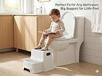 Vista 3 de UNCLE WU Taburete para niños pequeños - Taburete antideslizante de 2 escalones para lavabo de baño y entrenamiento para ir al baño, encimera