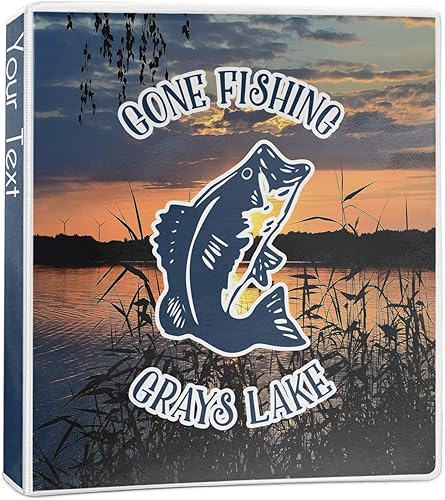 Carpeta personalizada de 3 anillas Gone Fishing - 1 pulgada