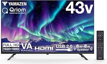 YAMAZEN 山善 Qriom 43型テレビ QRT-43W2K 2020年製 QRT-43W2K キュリオム 43V型 2K 液晶テレビ (地上・BS・110度CS) (外