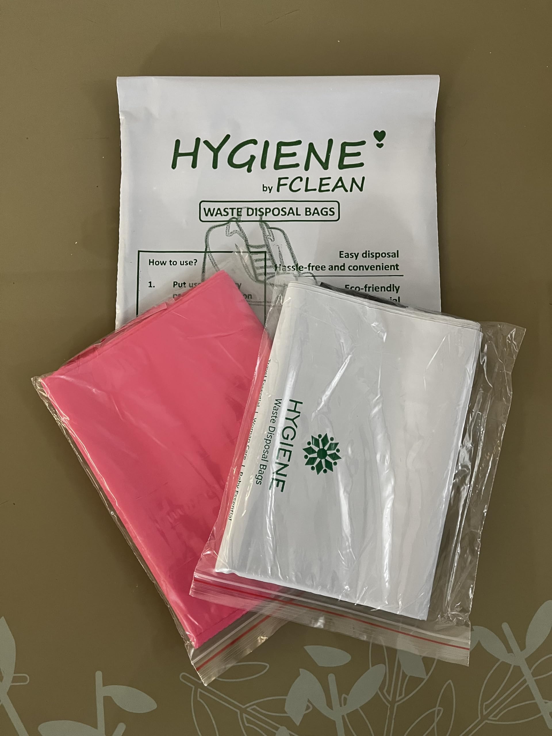 HYGIENE Disposal Bags for Baby Diaper | Newborn to 24mo | Essential for Baby | Mix 'n' Match | Small 6.5"x10" | Pink and White (100)-image-13