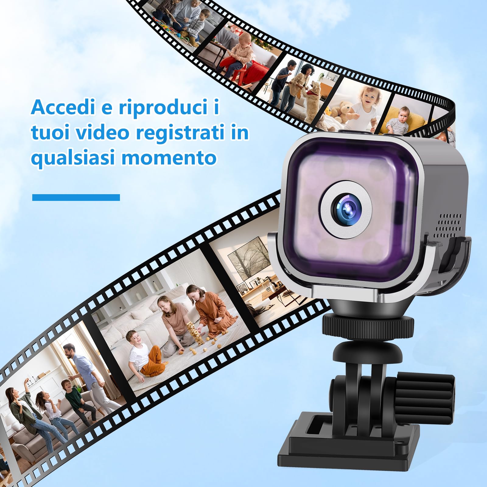 Telecamera Spia WiFi Interno, Mini Videocamera Sorveglianza 1080P con Visione Notturna, Telecamera Nascosta,Rilevamento di Movimento e Controllo Remoto via App