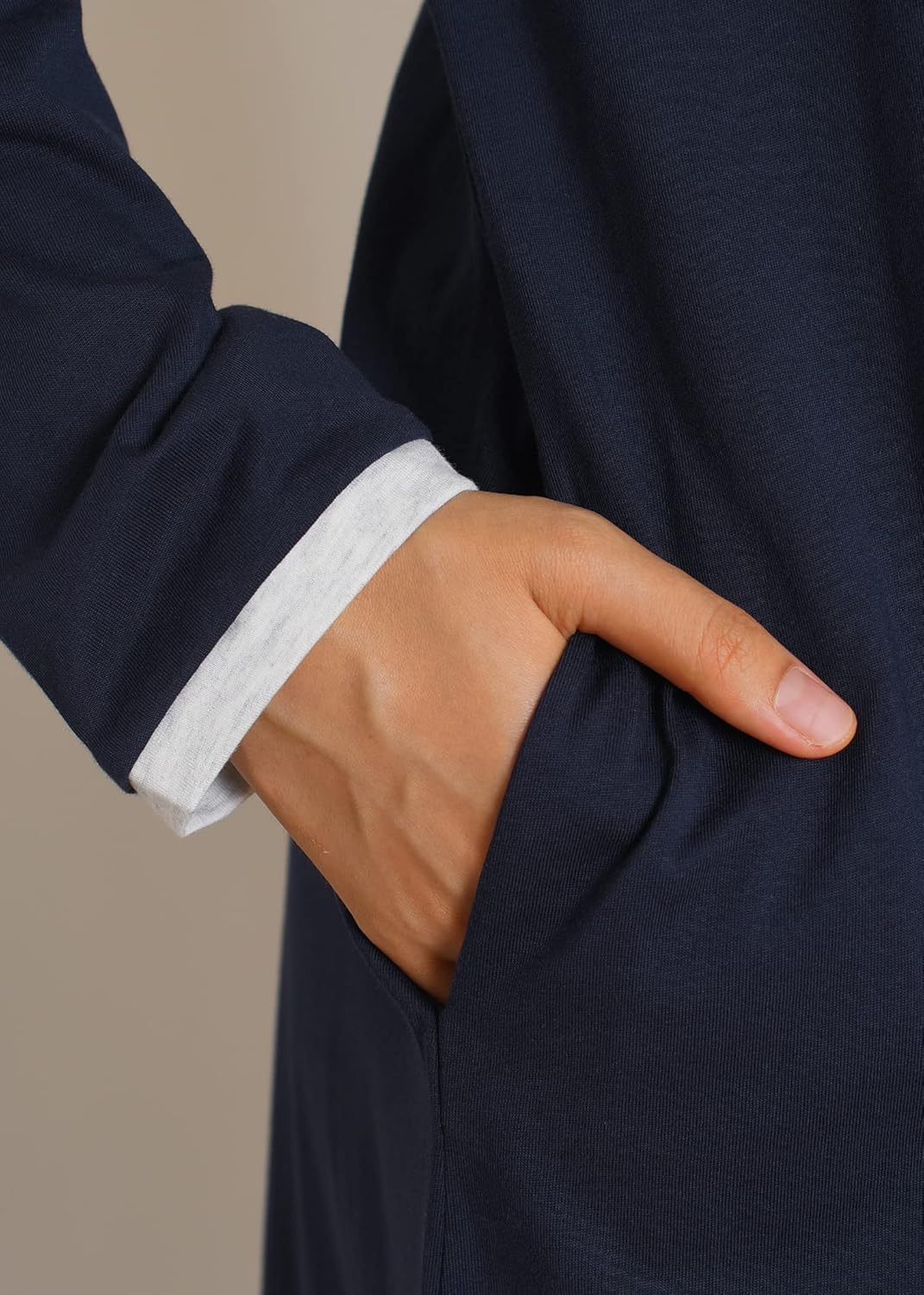 Latuza Women's Long Sleeve Nightgown Cotton Sleeping Gown - Image 5