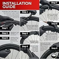 Vista 9 de Fincci Par de neumáticos plegables 37-622 de 700x35c con protección antipuntura de 0.039 in para ciclo, carretera, montaña, MTB, híbrida, turismo