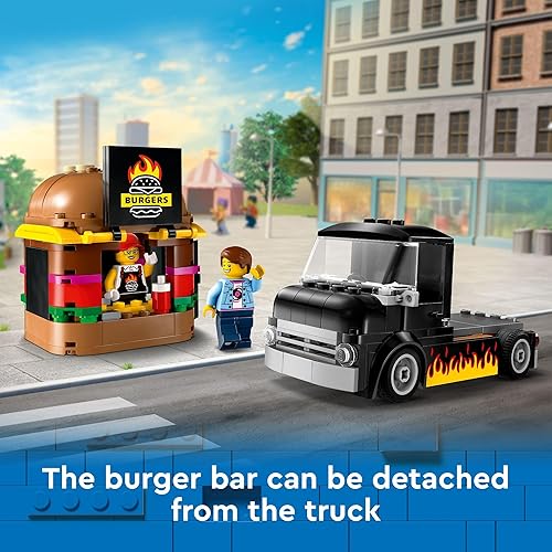 Miniatura 3 de LEGO City Burger Truck - Juego de construcción de juguete, divertido regalo para niños de 5 años, furgoneta de hamburguesa y juego de cocina,